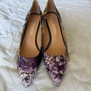 Wayderns Purple Floral Women's Heels